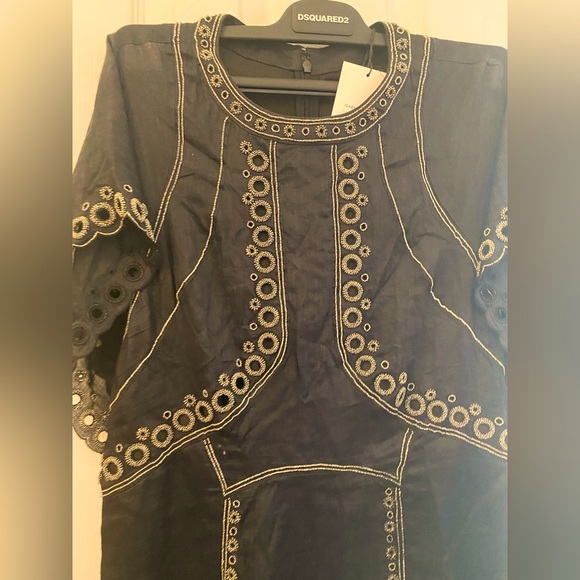 Isabel Marant Dress With Beaded Flutter Sleeve Dress $3200 NWT Size L - Picture 8 of 15